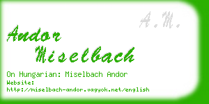 andor miselbach business card